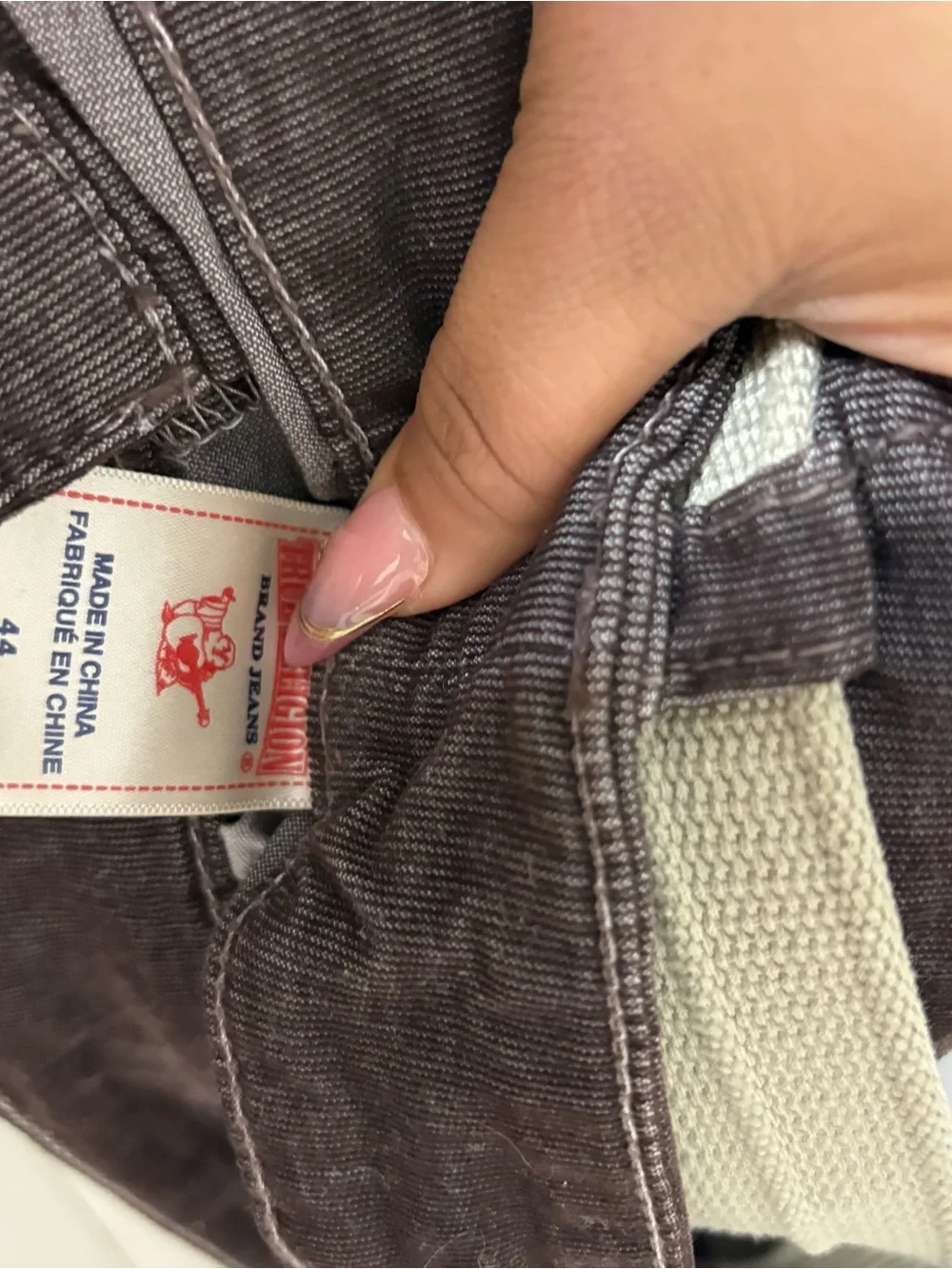 True Religion Ricky Brown Wale Corduroy Straight Leg Flap Pocket Pants 44